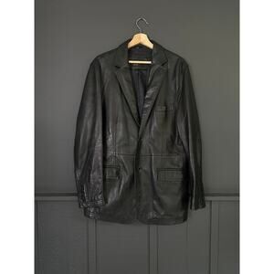 ZARA MAN Black 100% Lambskin Buttery Leather Jacket Size XL